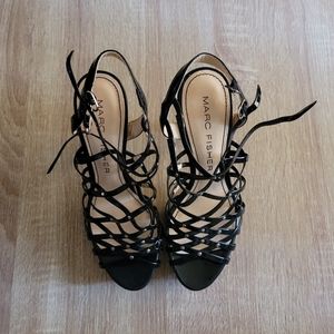 Marc Fisher strappy black heels size 7M